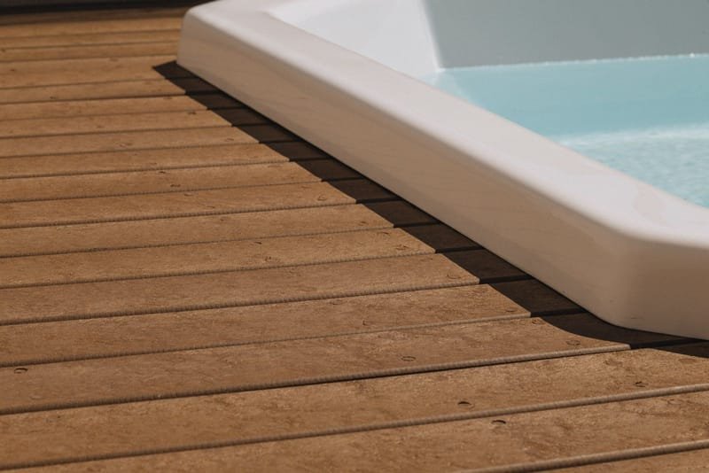 Textura da madeira plástica maciça do EcoDeck Supremo