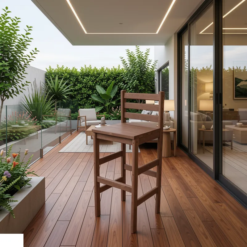 Banqueta EcoÚtil linha Eco Móveis, referência MV 45, móvel de madeira ecológica para área externa