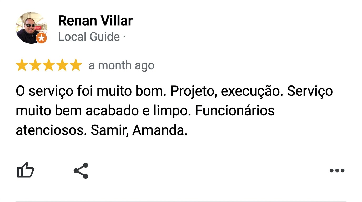 Avaliação 5 estrelas no Google