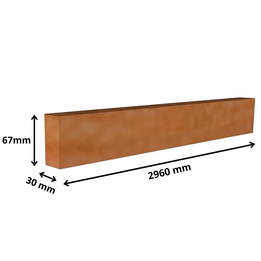 Perfil n°6 30 x 67 x 2960mm